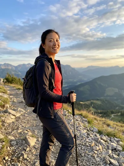 Generated photo β mountain trail in hiking gear